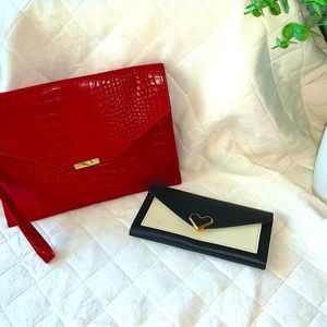❤️🖤 Red Wristlet & Black/White Heart Wallet